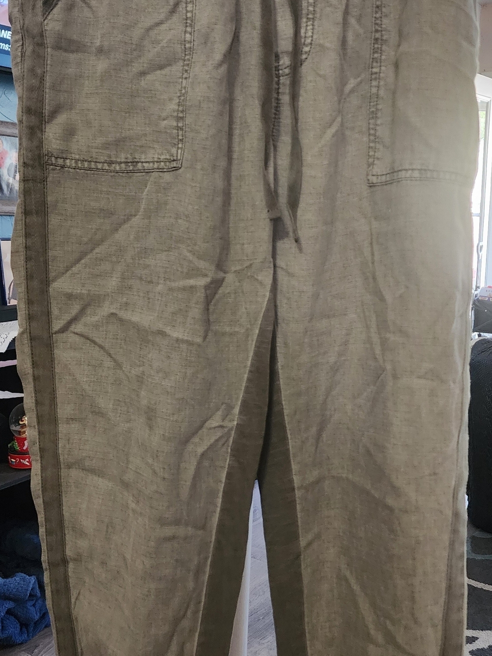 Splendid Women's Olive Drawstring Patch-Pocket Chinos Sz MED